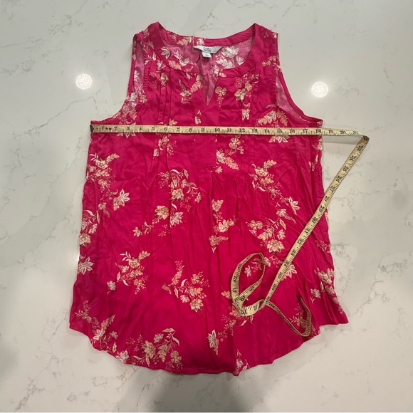 Croft & Barrow Pink Sleeveless Blouse with Floral Design - Size XS - Picture 4 of 7